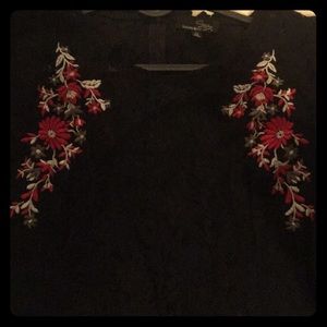 Floral appliqué lace dress